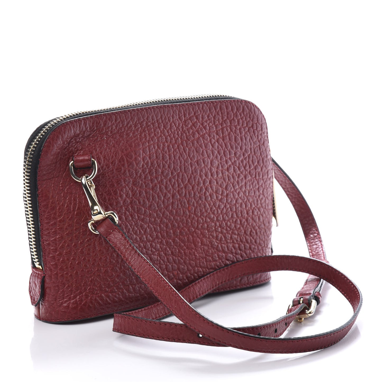 Signature Grain Small Crossbody Red