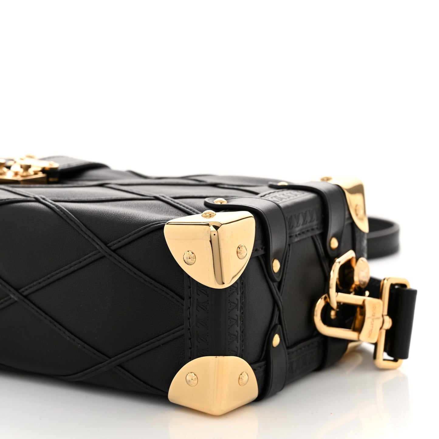 Lambskin Malletage Side Trunk PM Black