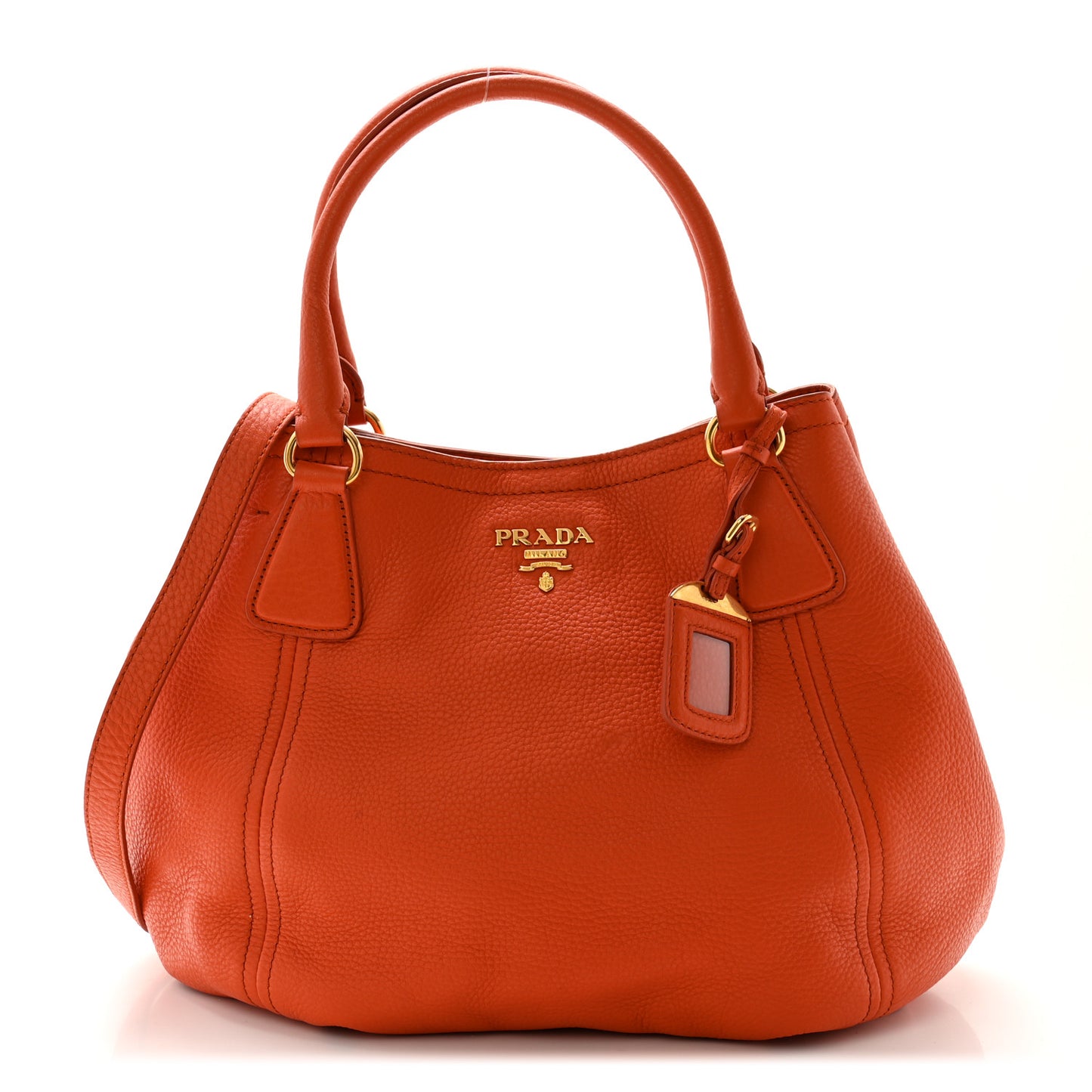 Vitello Daino Shopping Tote Papaya