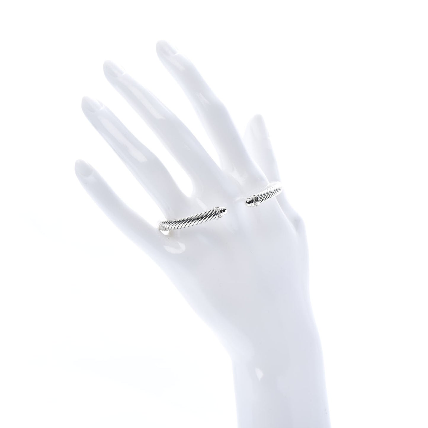 Sterling Silver Diamond 5mm Cable Classics Dome Bracelet