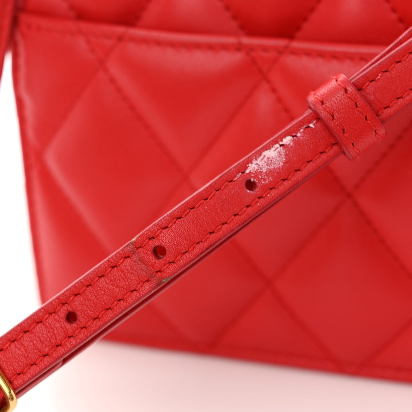 Nappa Calfskin Quilted XS Sharp Top Handle Bag Bright Red