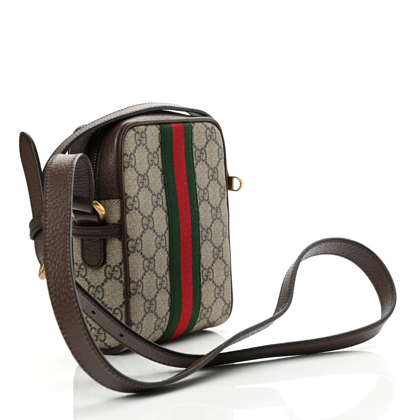 GG Supreme Monogram Web Mini Ophidia Messenger Brown