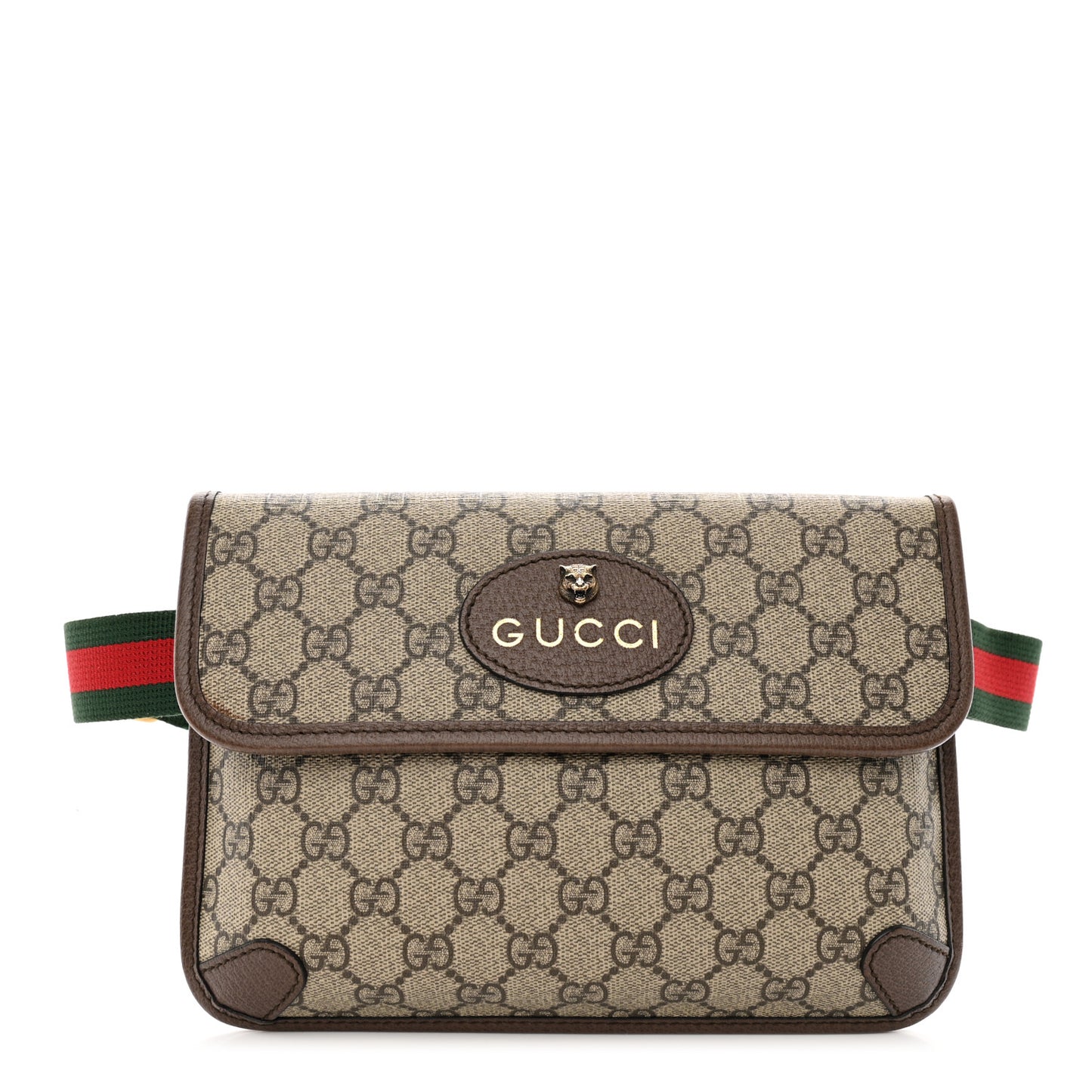 GG Supreme Monogram Neo Vintage Web Belt Bag Brown