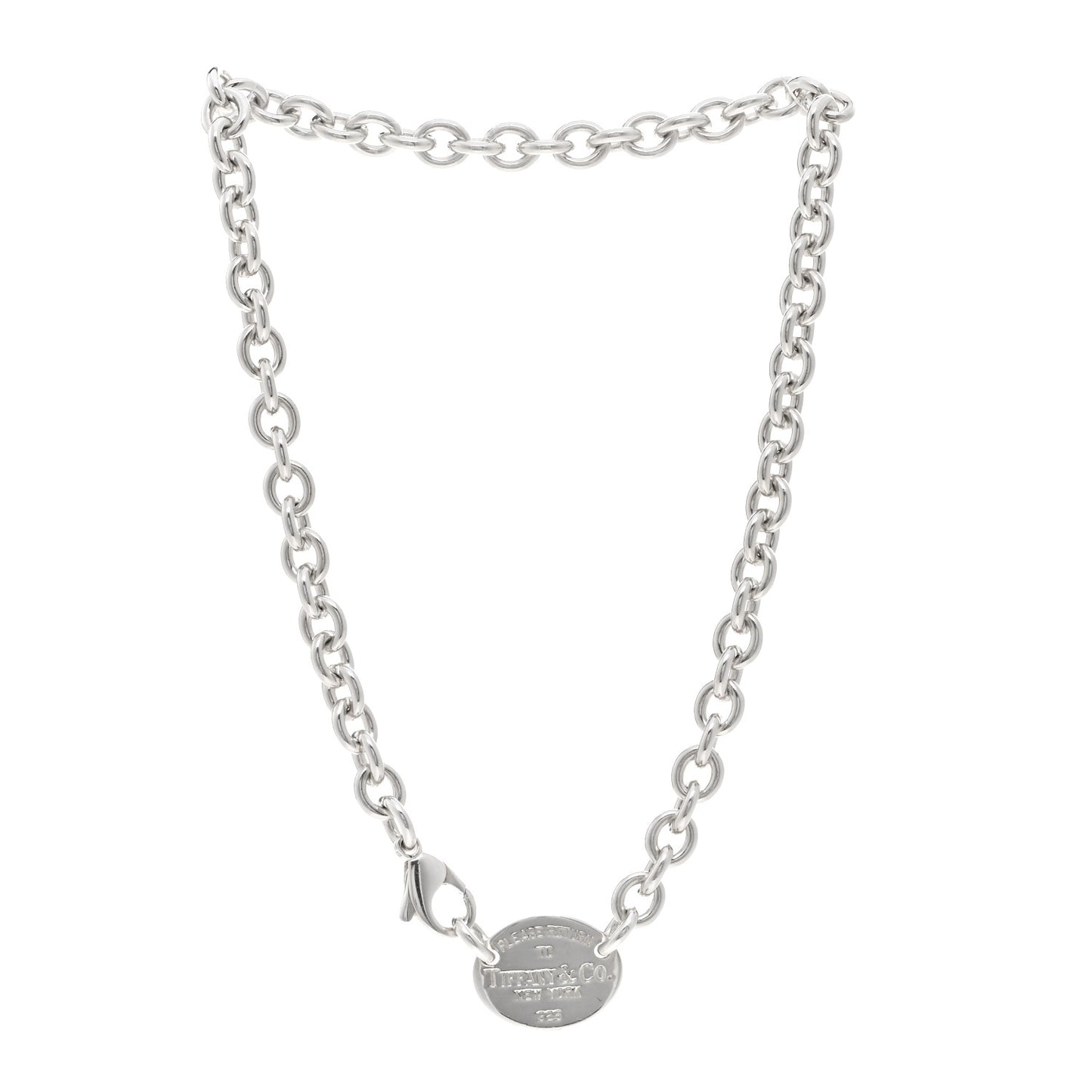 Sterling Silver Return to Tiffany Oval Tag Choker Necklace