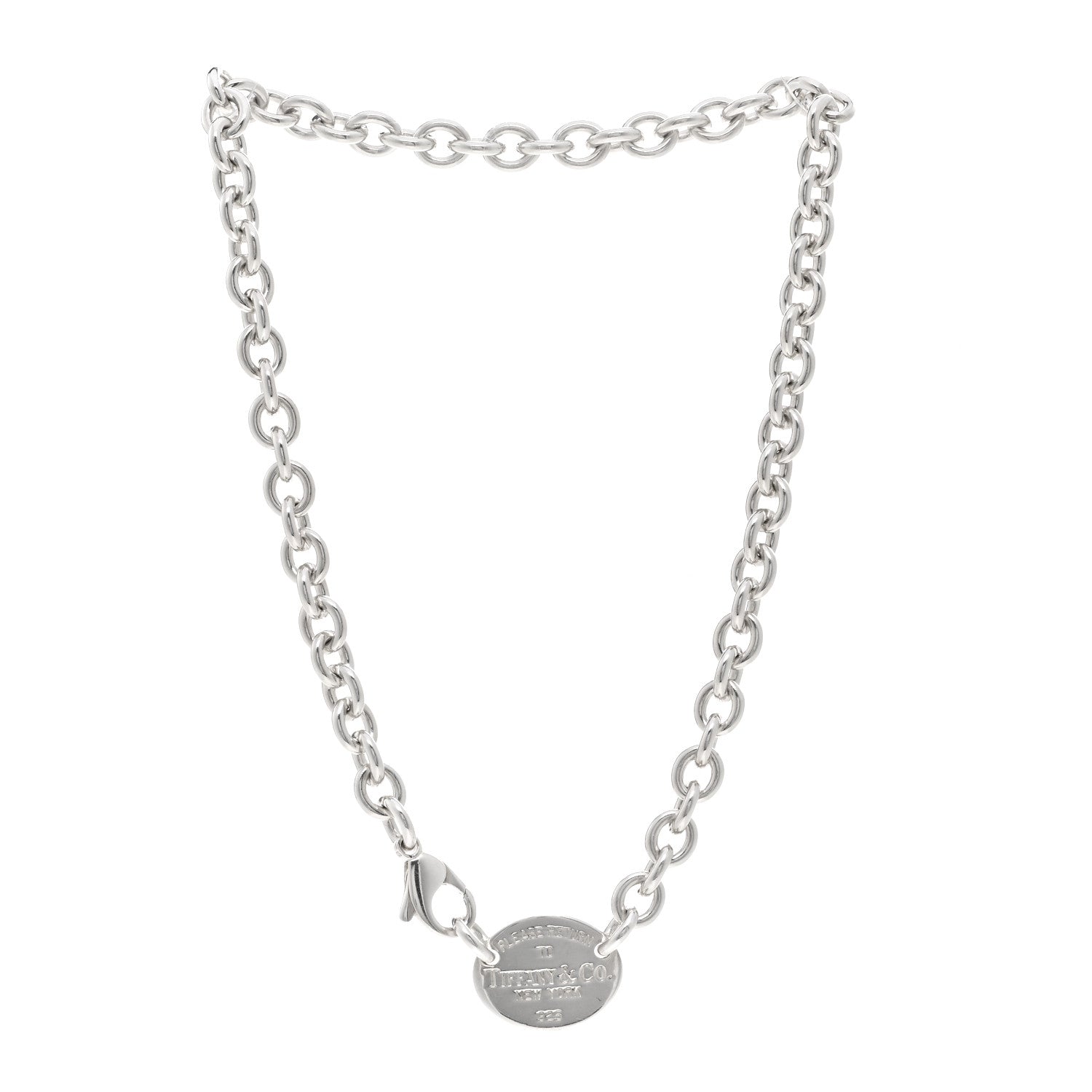 Tiffany Sterling Silver Return to Tiffany Oval Tag Choker Necklace 3 of 4