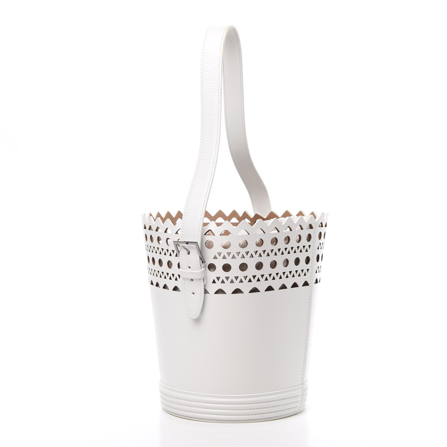 Alaia Lux Calfskin Vienne Edition 1992 Bucket Bag White 3 of 10