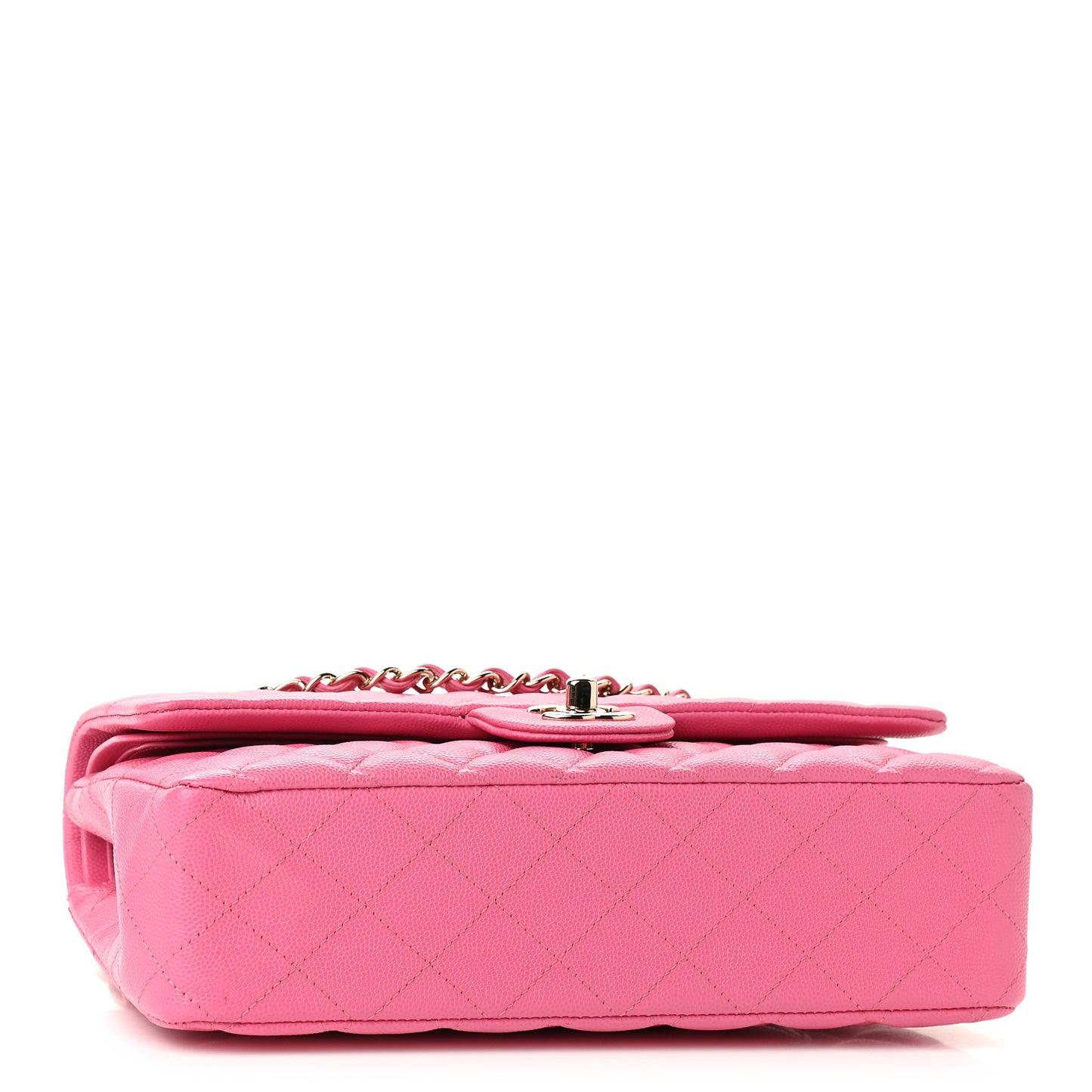 Caviar Quilted Medium Double Flap Pink