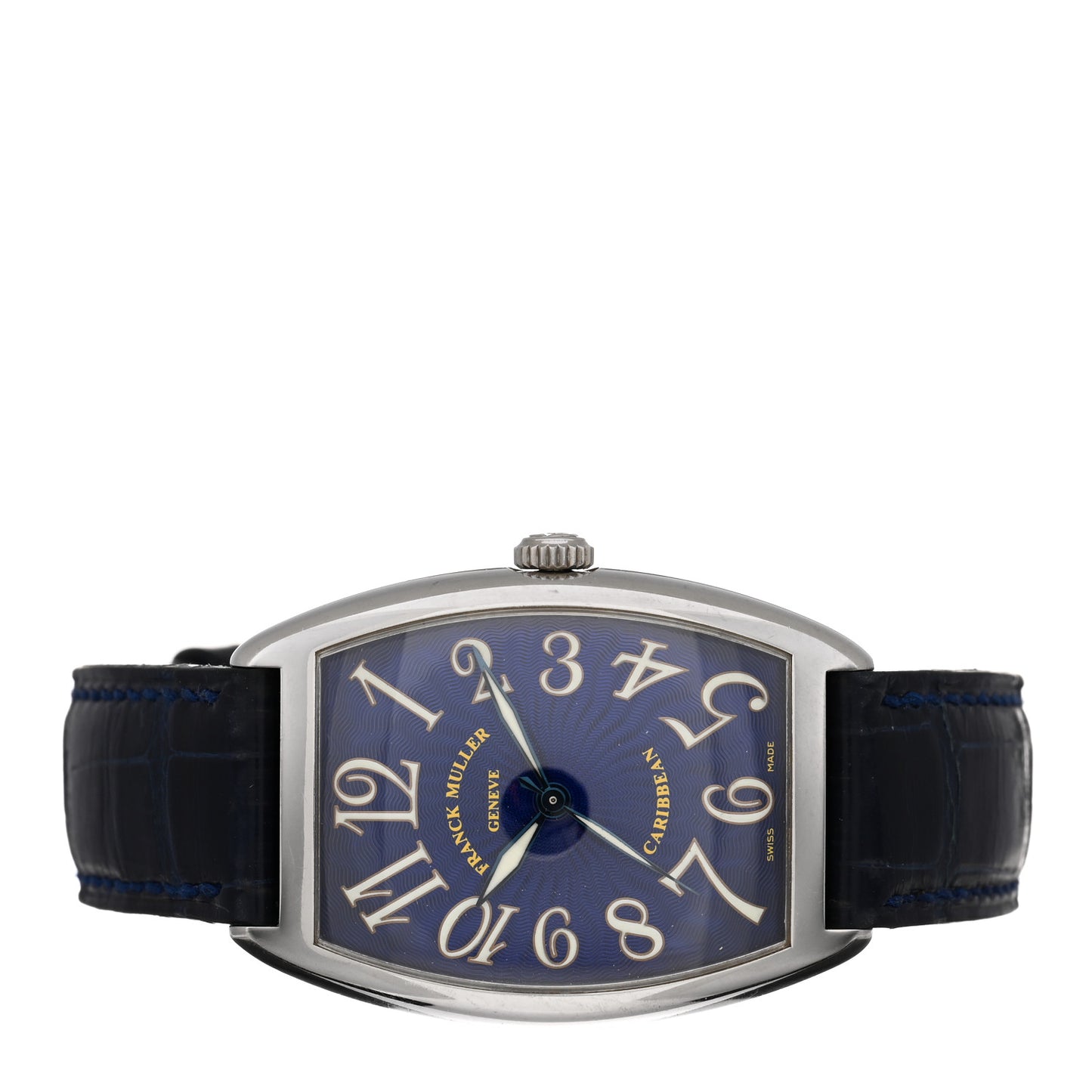Stainless Steel Alligator 31mm Curvex Caribbean Automatic Watch Blue 2852