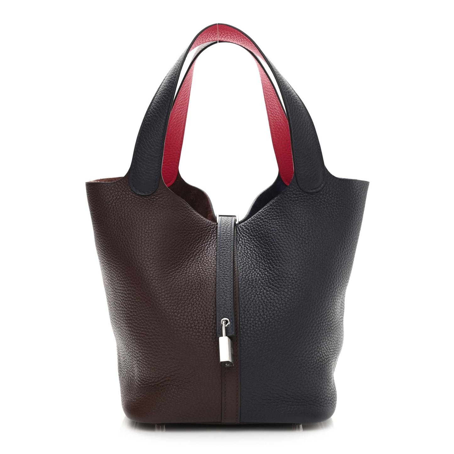 Taurillon Clemence Casaque Picotin Lock 22 MM Bleu Nuit Framboise Rouge Sellier