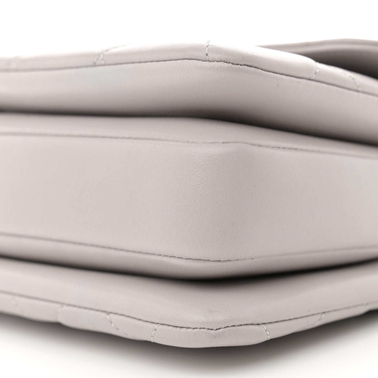 Lambskin Quilted Small Trendy CC Flap Dual Handle Bag Light Grey