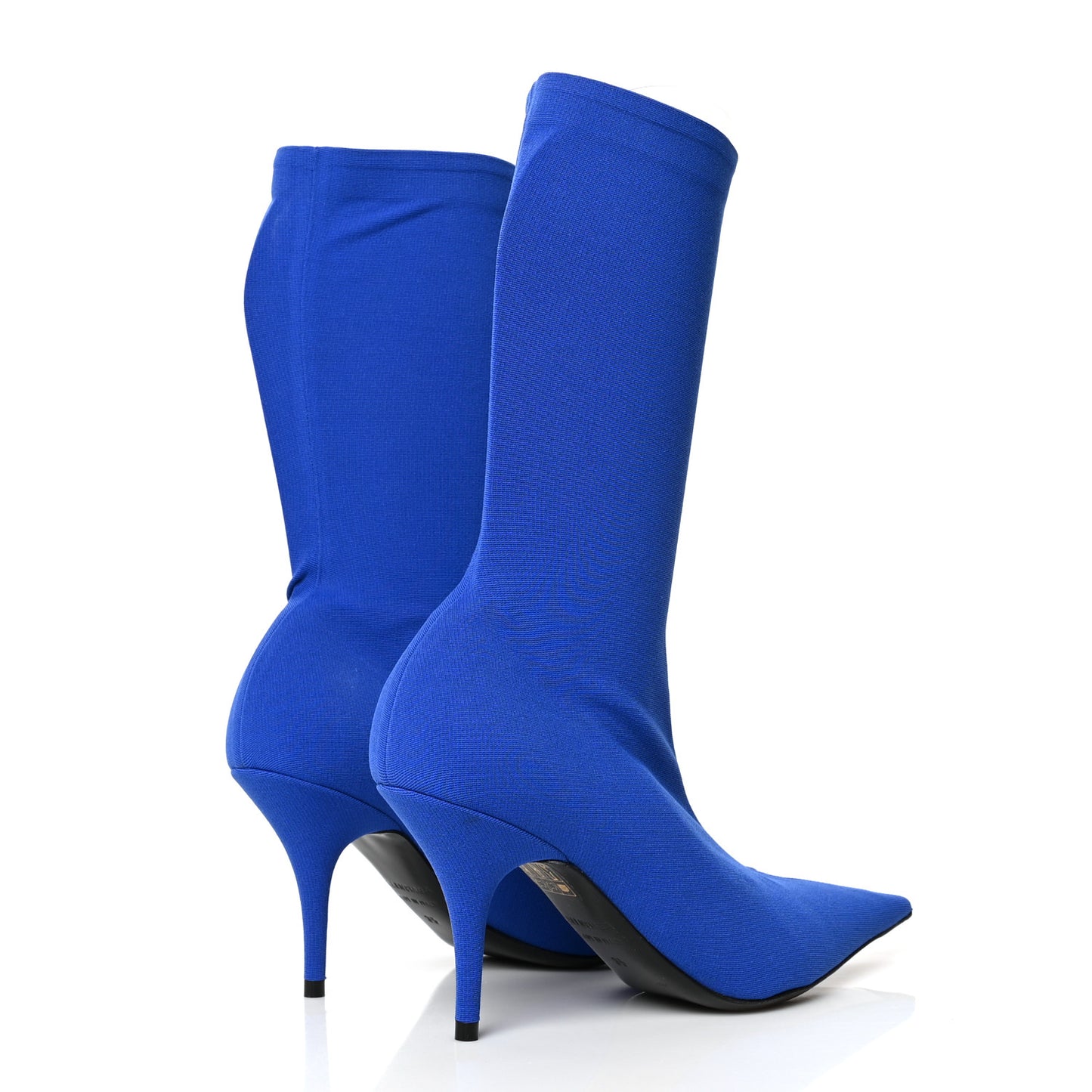 Jersey Crepe Pointed Toe Knife Booties 35 Bleu Roi