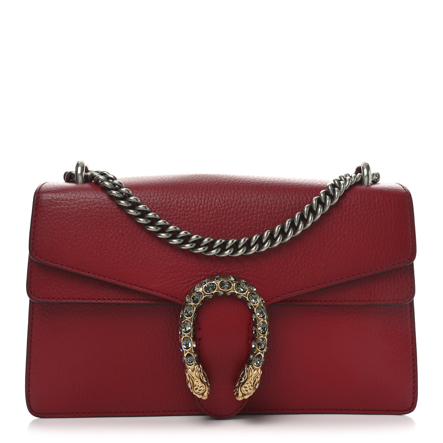 Dollar Calfskin Swarovski Crystal Small Dionysus Shoulder Bag Hibiscus Red