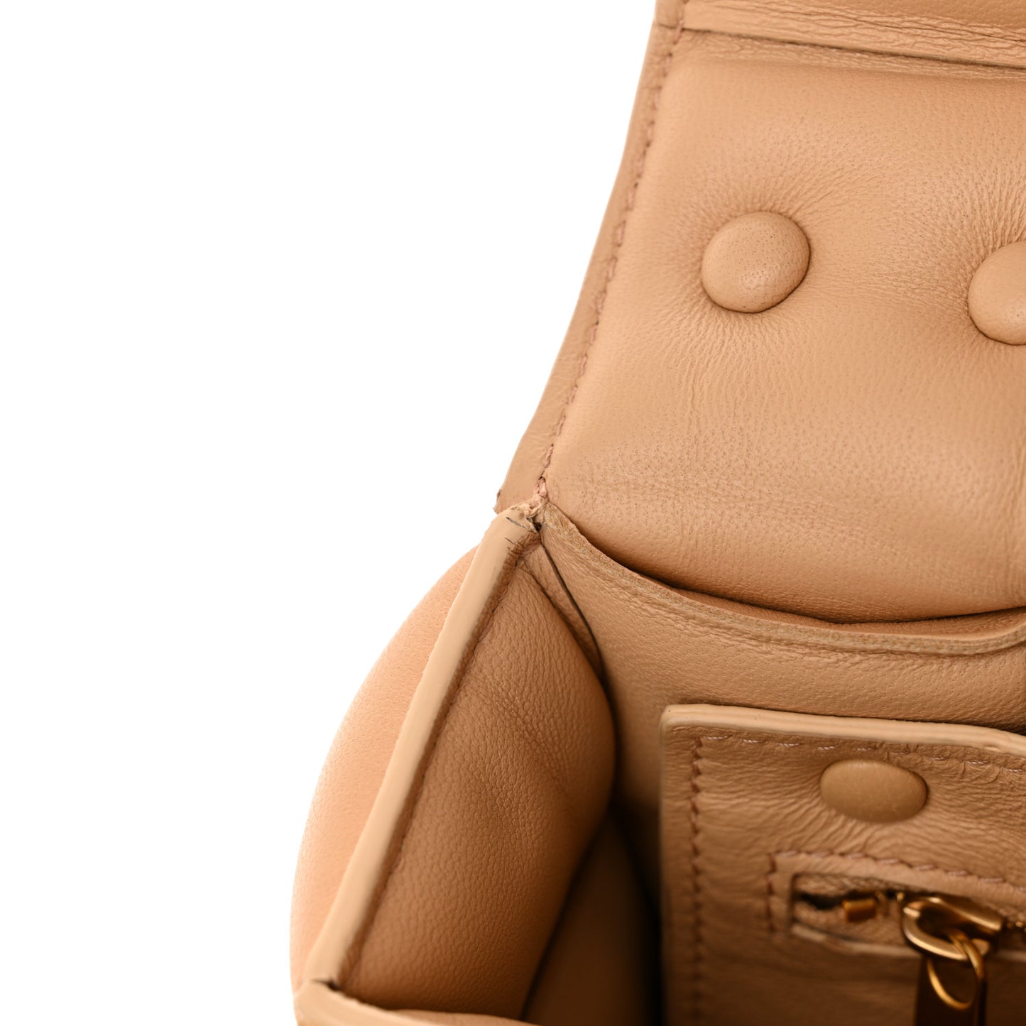 Lambskin Maxi Intreccio Padded Chain Cassette Crossbody Bag Almond
