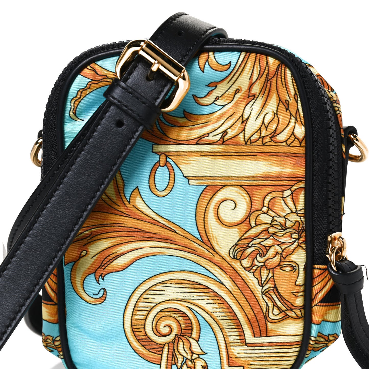 Nylon Baroque Print Small Crossbody Bag Black