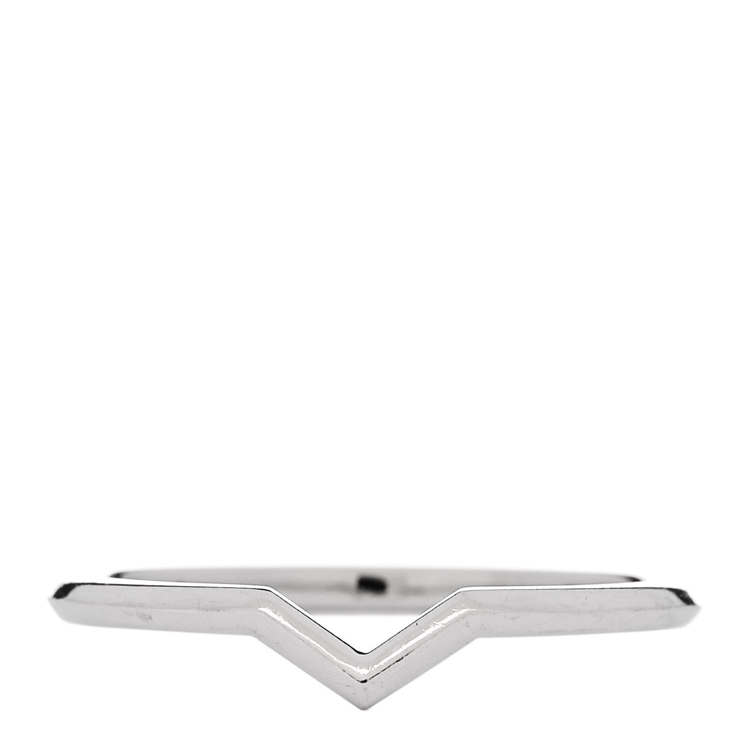 Tiffany Platinum V Band Ring 56 7.5 1 of 4