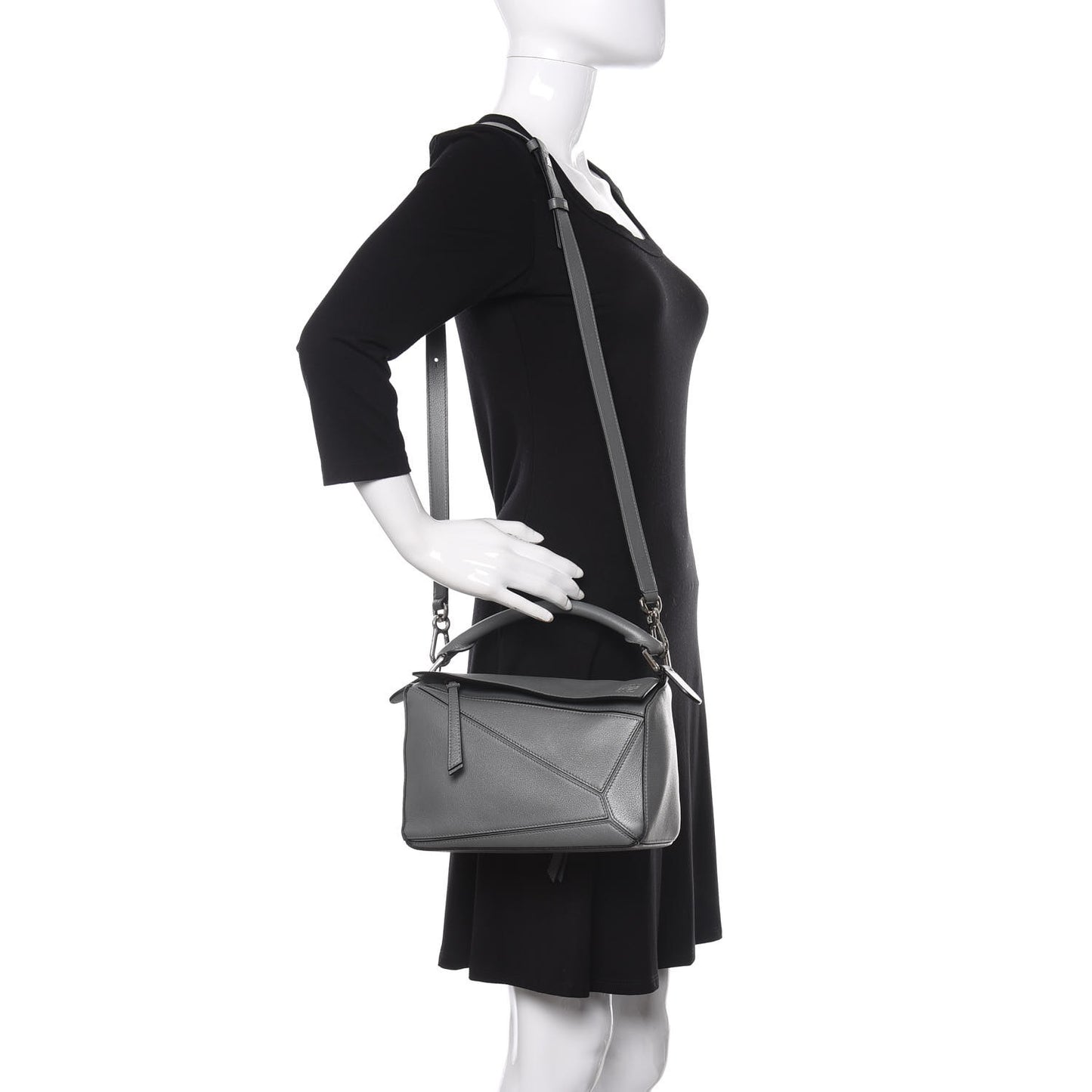 Calfskin Small Puzzle Bag Gunmetal