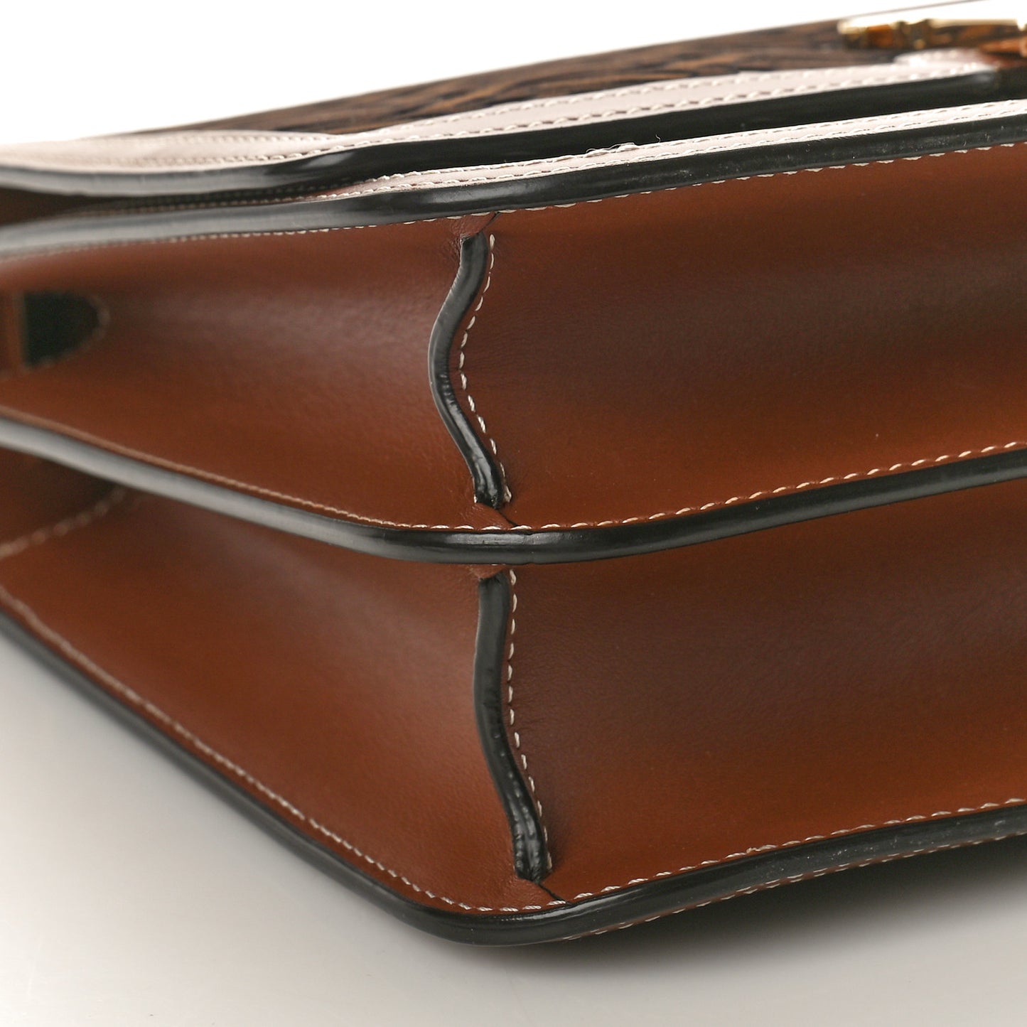 Velvet Calfskin Monogram Medium TB Chain Bag Dark Brown