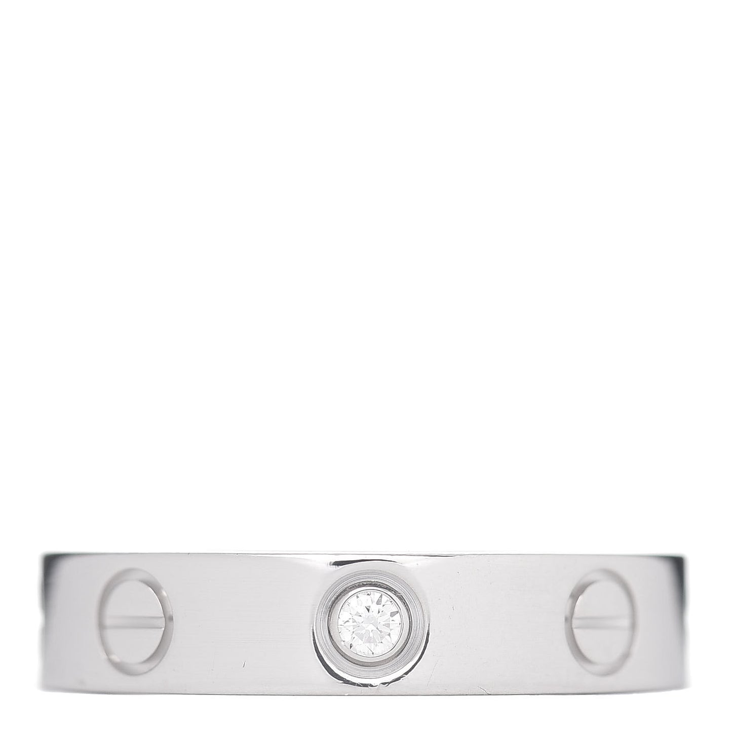 18K White Gold Diamond 4mm LOVE Wedding Band Ring 48 4.5