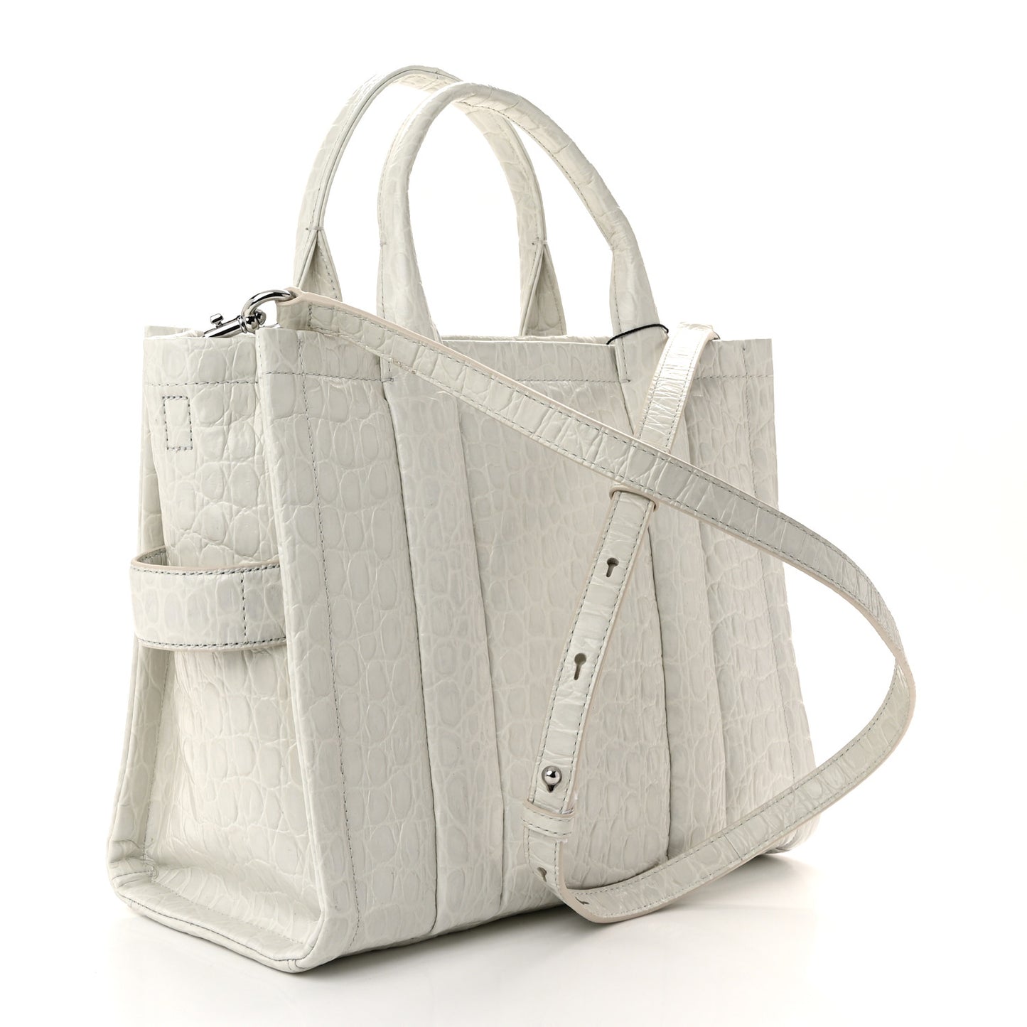 Croc Embossed Medium The Tote Bag Ivory