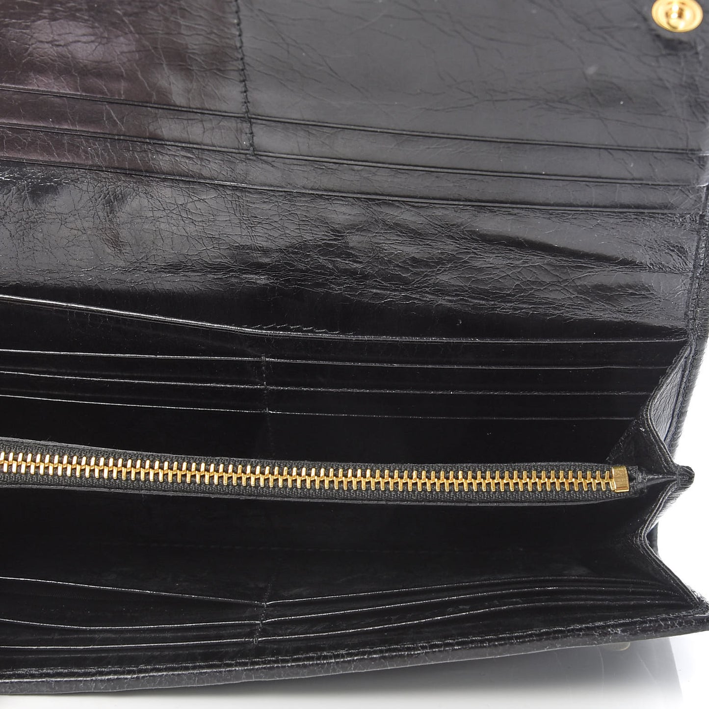 Nappa Matelasse Flap Wallet Black