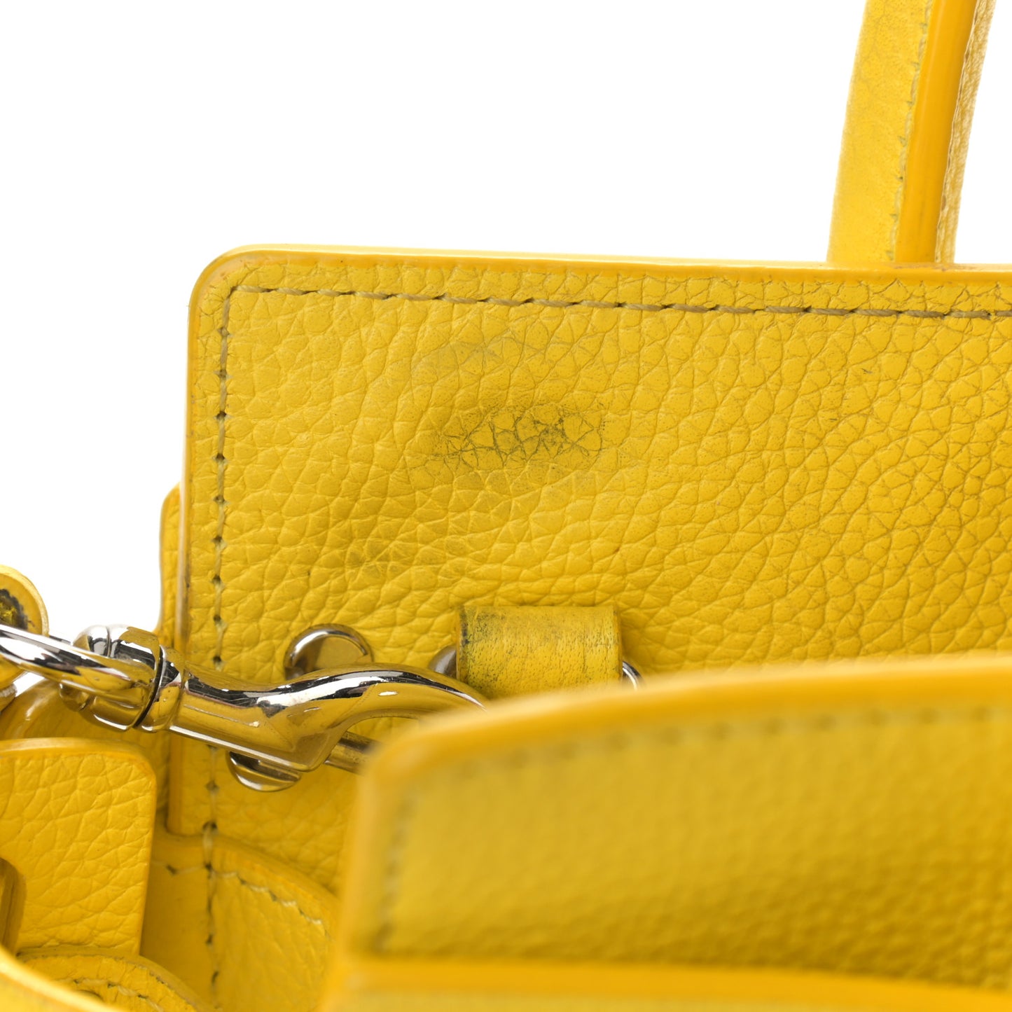 Grained Calfskin Mini Horizon Satchel Yellow