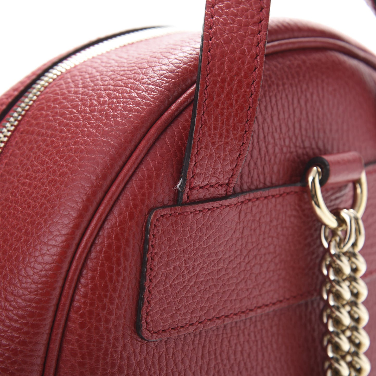 Pebbled Calfskin Soho Chain Backpack Hibiscus Red