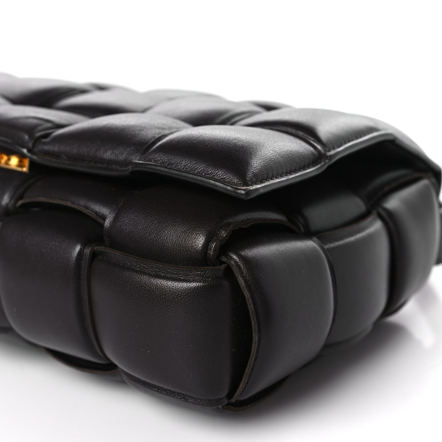 Nappa Maxi Intreccio Padded Cassette Crossbody Bag Fondente