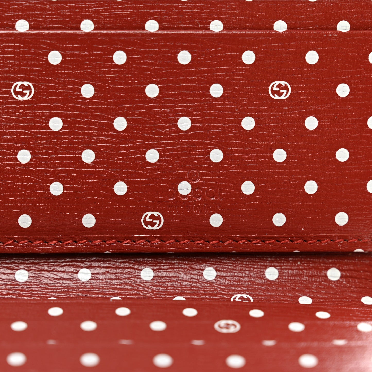 Calfskin GG Continental Wallet Red