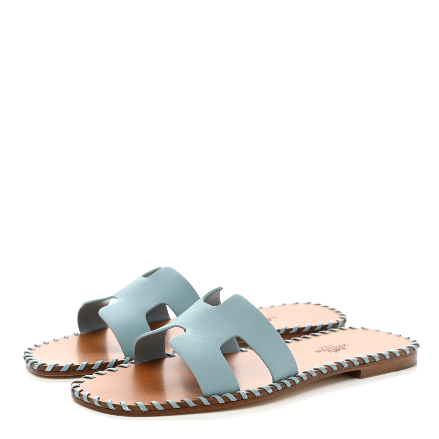Box Calfskin Braided Oran Sandals 36.5 Vert D'Eau