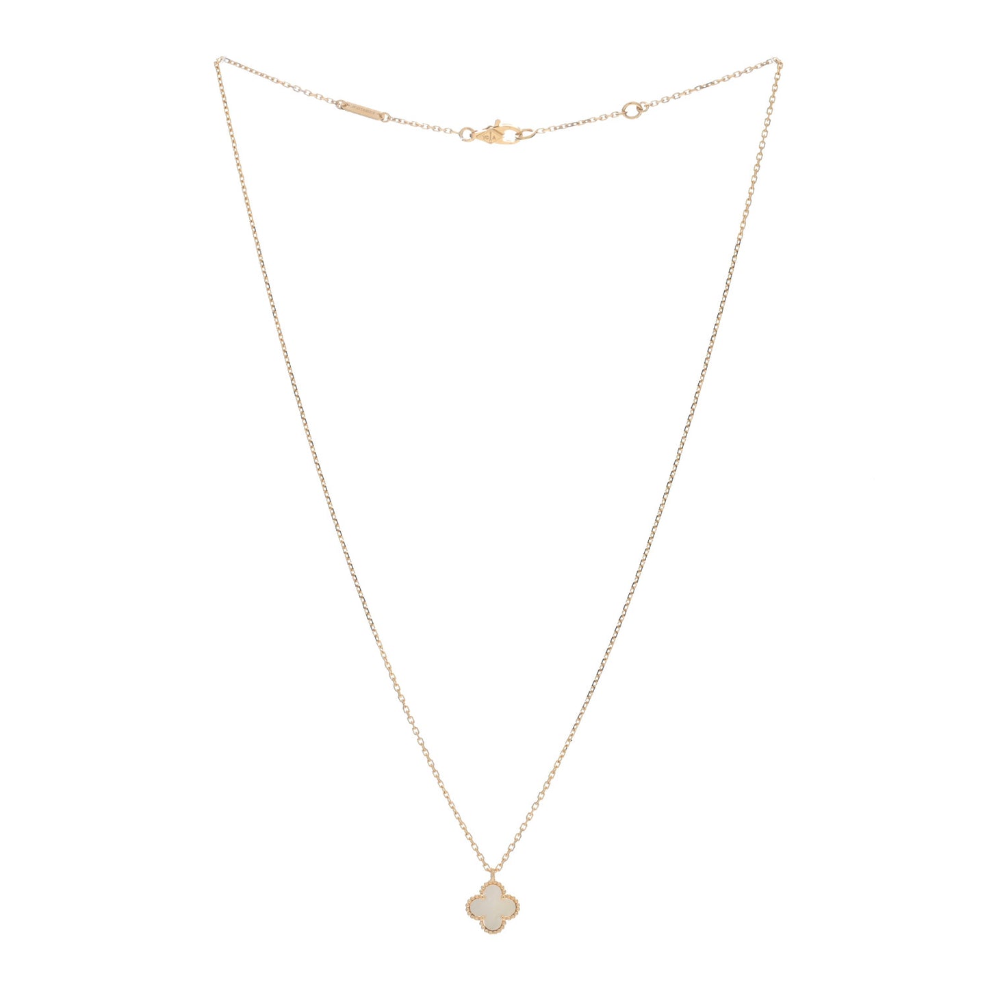 18K Yellow Gold Mother of Pearl Sweet Alhambra Pendant Necklace