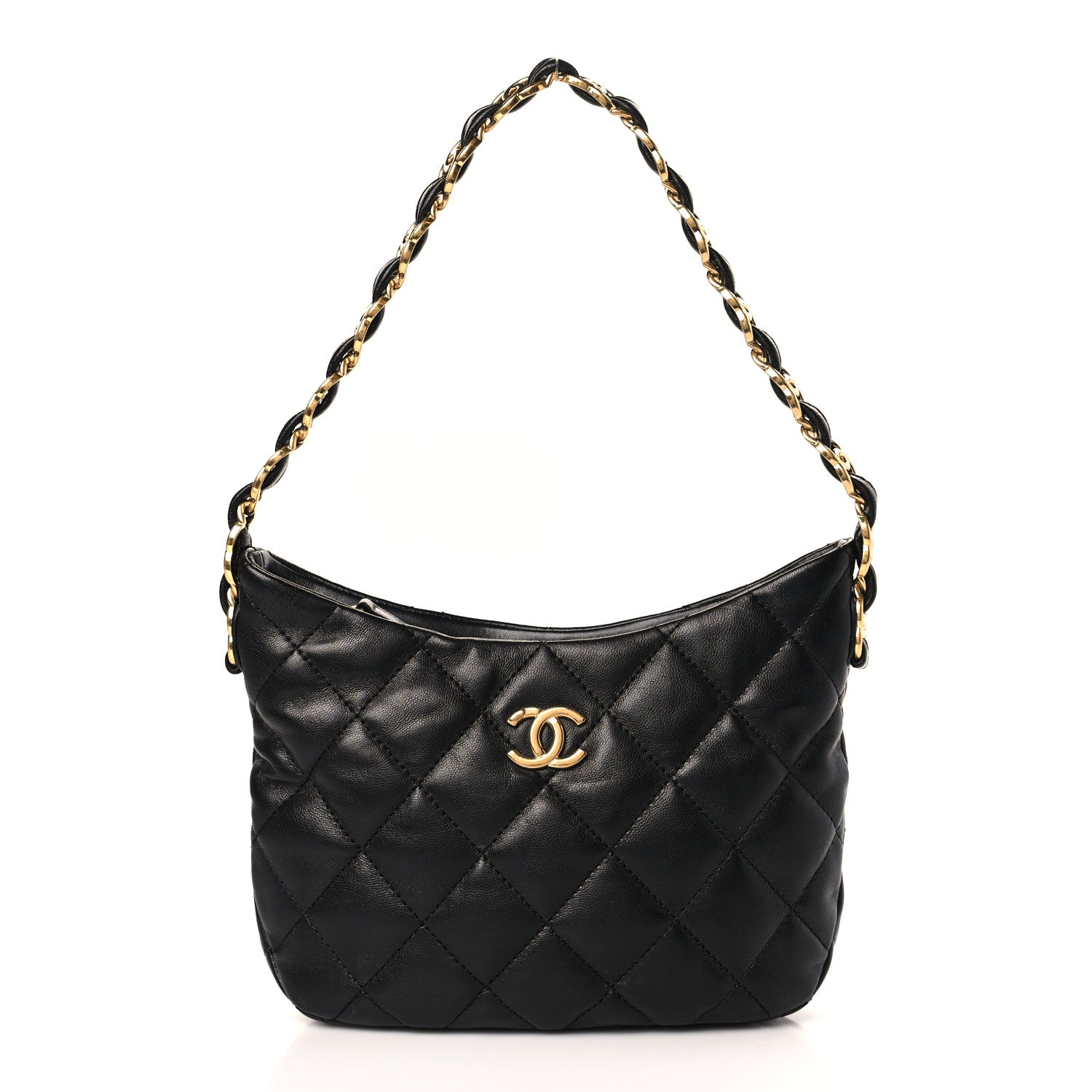 Chanel Lambskin Quilted CC Links Hobo Black 1 of 9