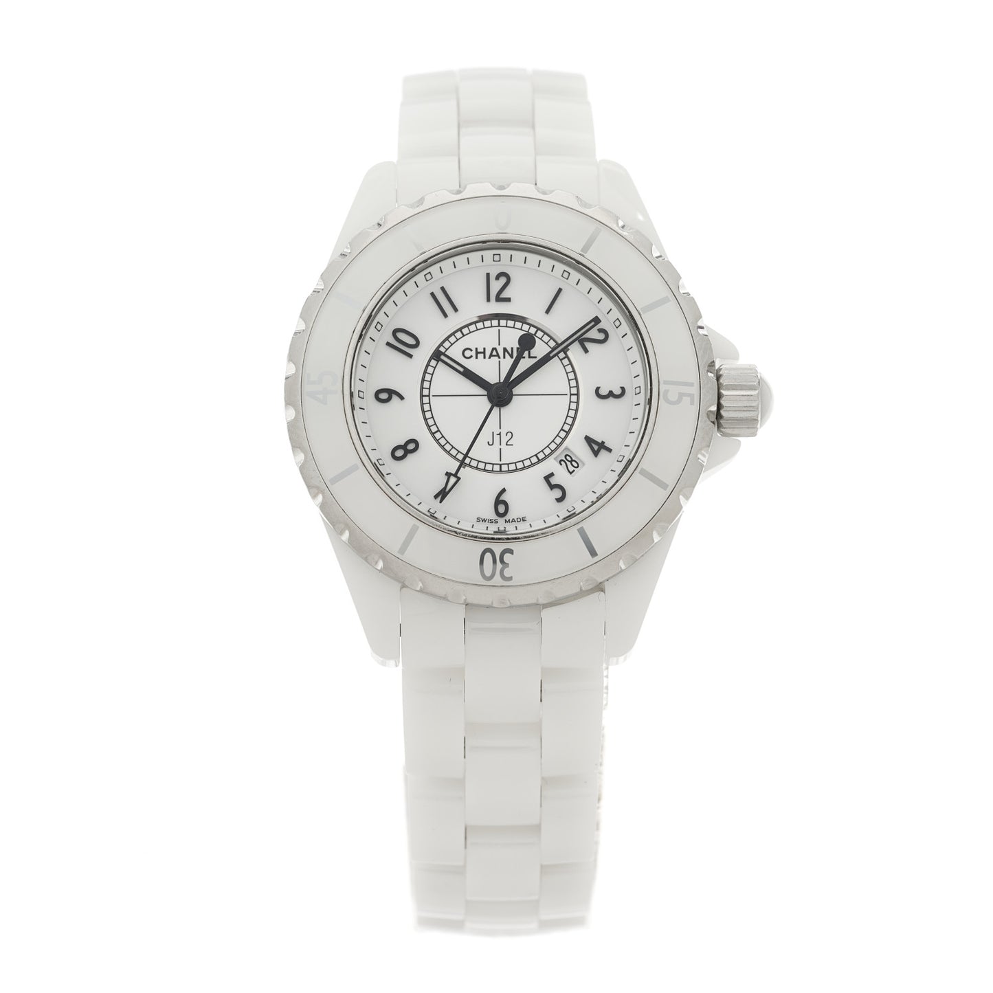 Stainless Steel Ceramic 33mm J12 Quartz Watch White