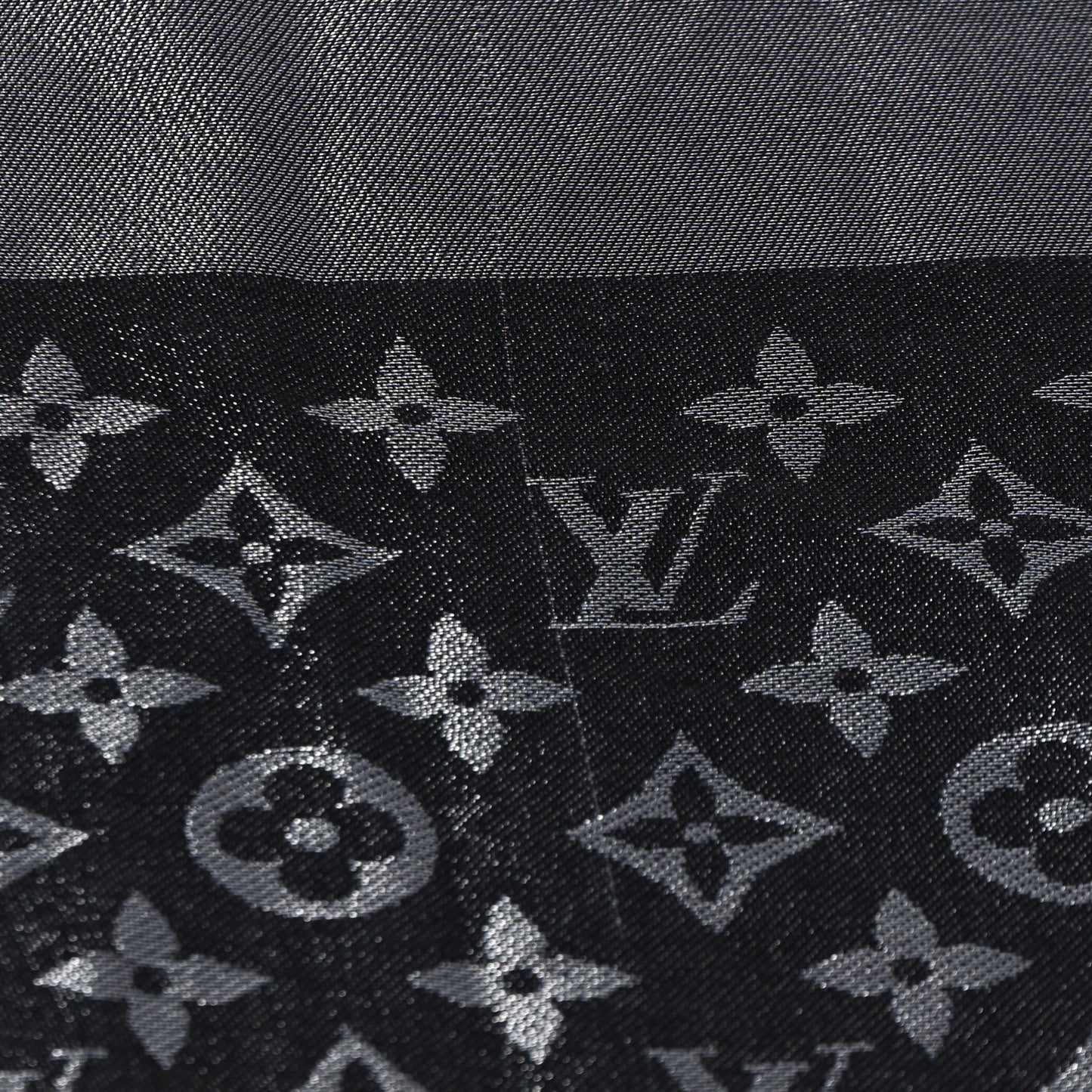 Silk Lurex Wool Monogram Shine Shawl Black