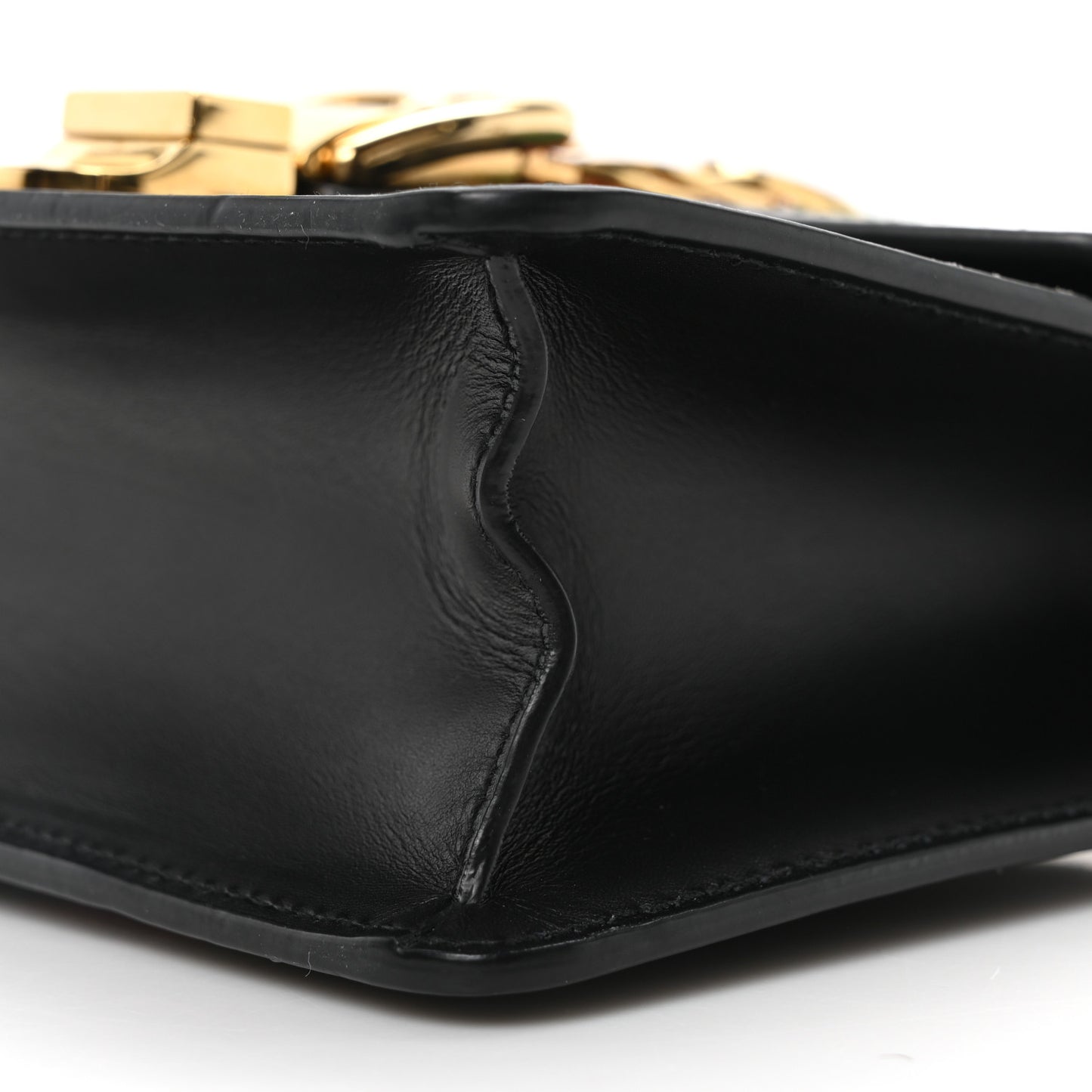 Calfskin Mini Sylvie Chain Shoulder Bag Black
