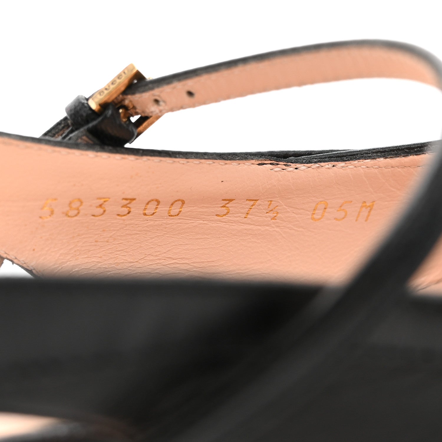 Gucci Malaga Kid Zumi Low Heel Slingback Pumps 37.5 Black 8 of 11