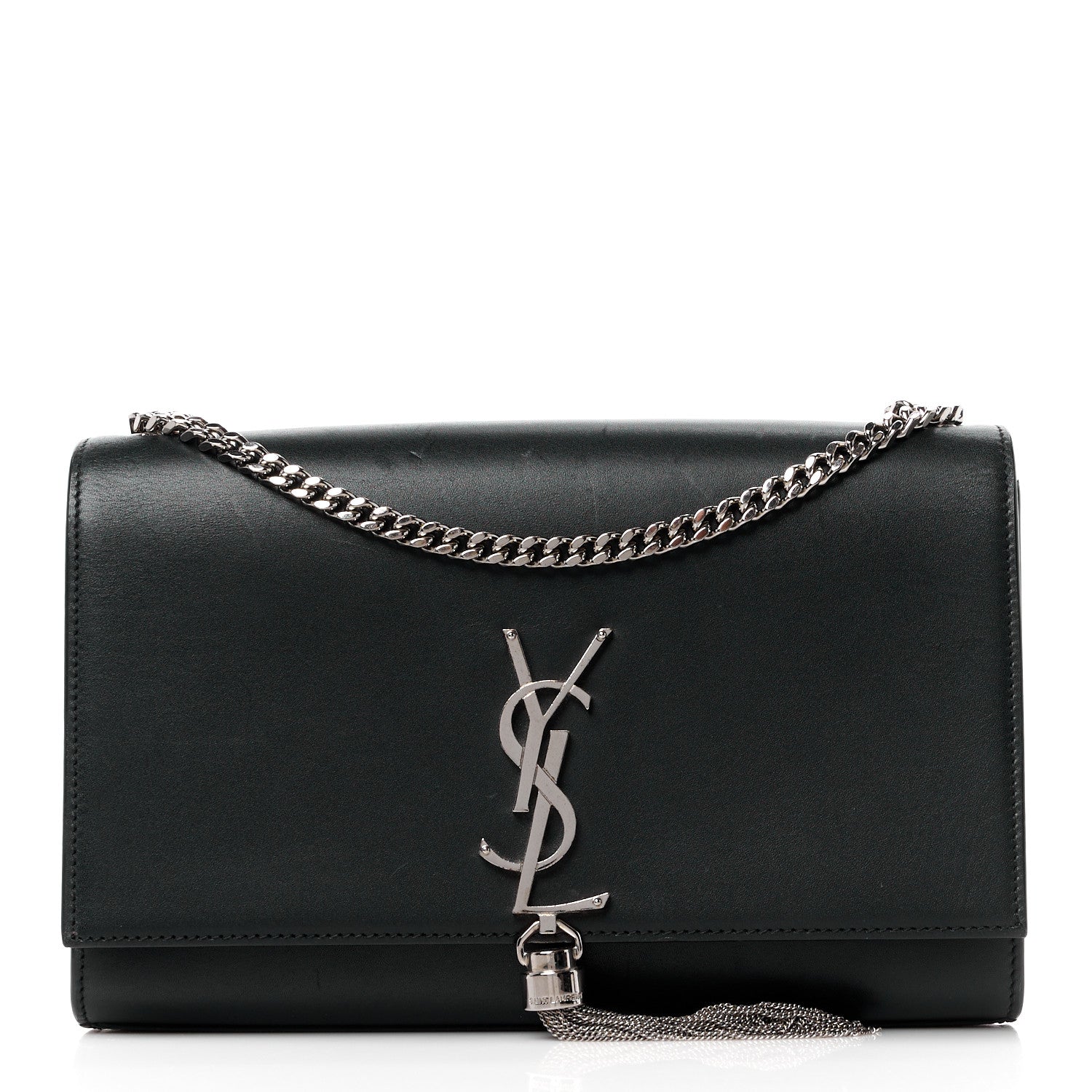 Saint Laurent Smooth Calfskin Medium Classic Monogram Kate Tassel Satchel Black 1 of 12