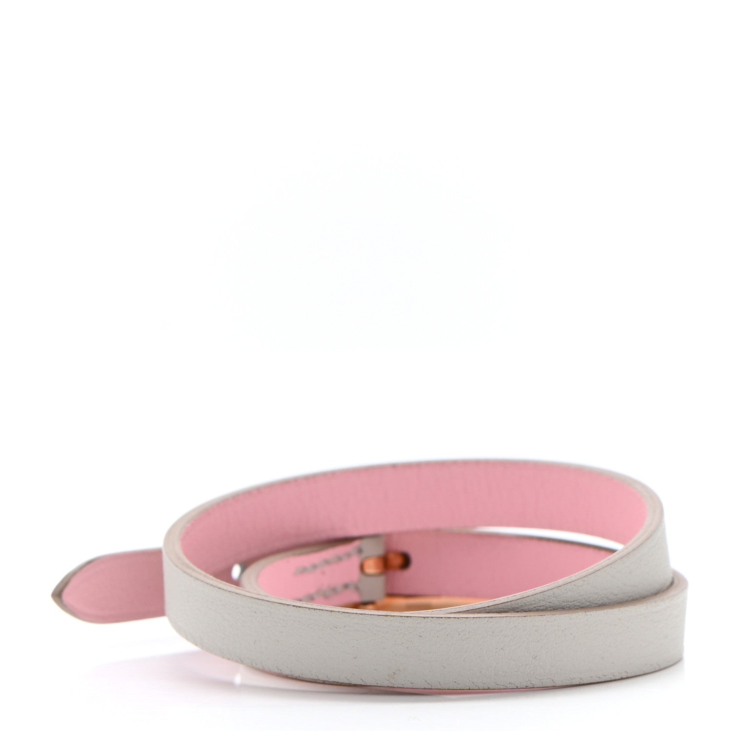 Hermes Swift Behapi Double Tour Bracelet T3 Rose Sakura Gris Perle 3 of 5