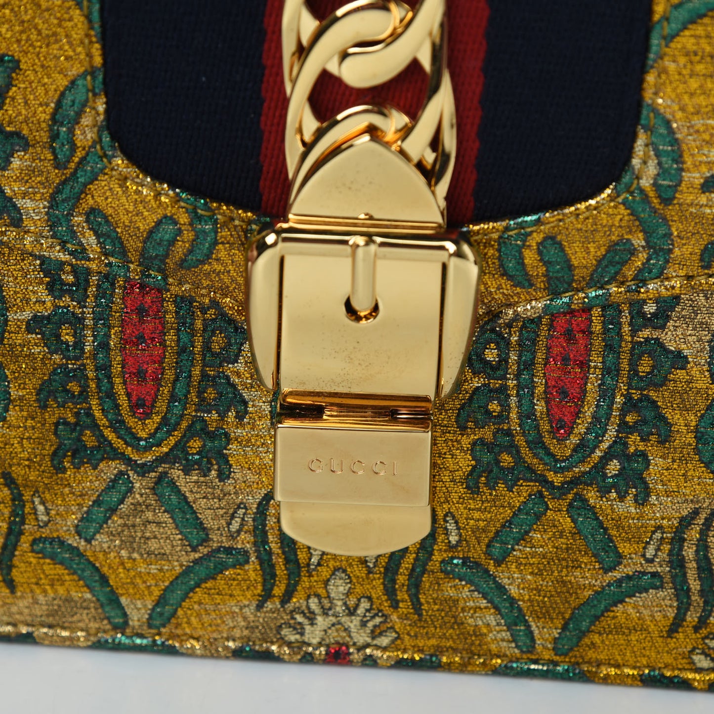 Iridescent Brocade Small Sylvie Shoulder Bag Gold