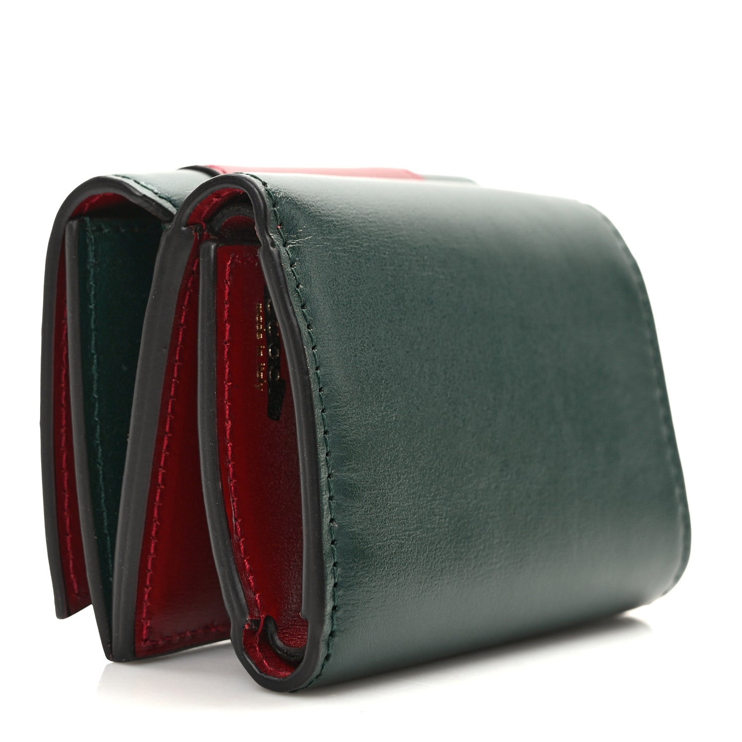 X Balenciaga Calfskin Web Card Case Wallet Beige Ebony