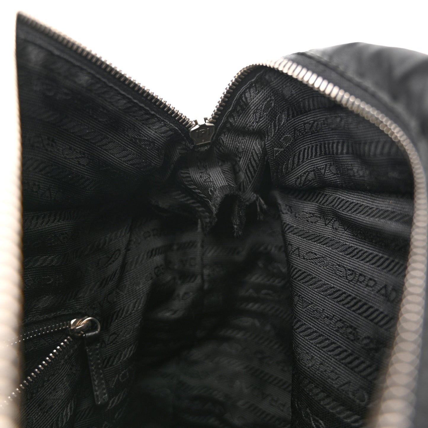 Nylon Zip Tote Bag Black