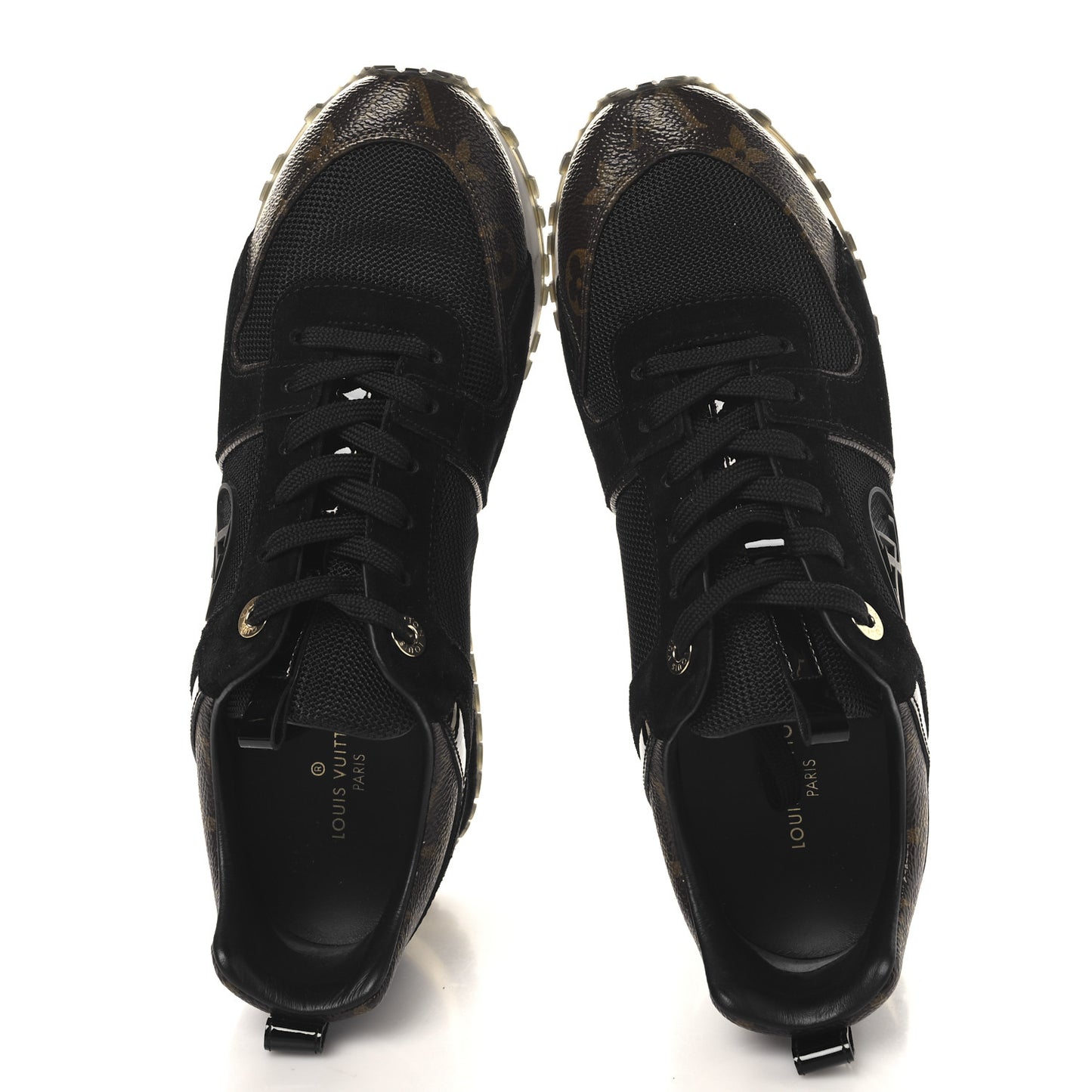 Suede Monogram Run Away Sneakers 39 Black