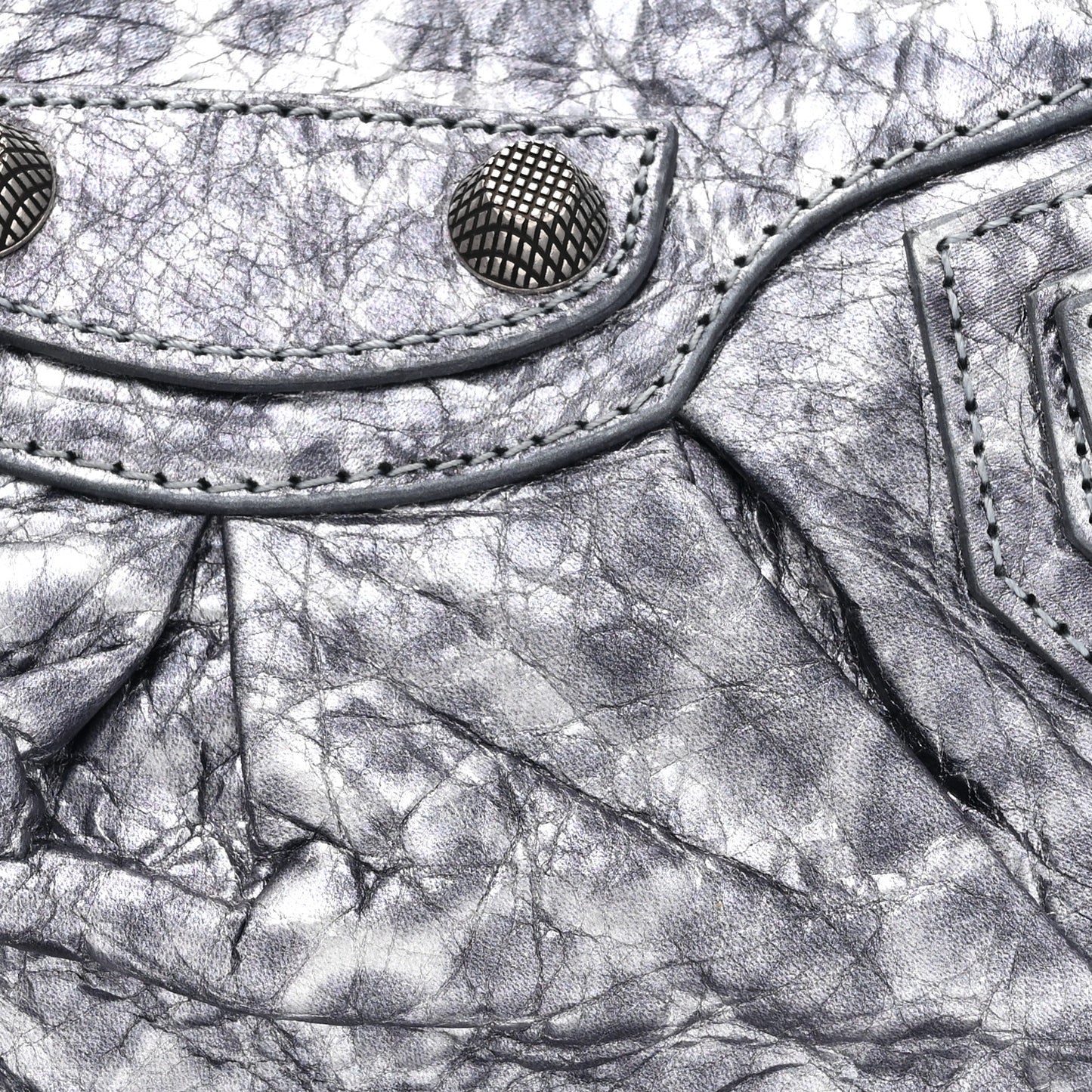 Metallic Agneau Arena Leopard Le Cagole Shoulder Bag XS Dark Grey