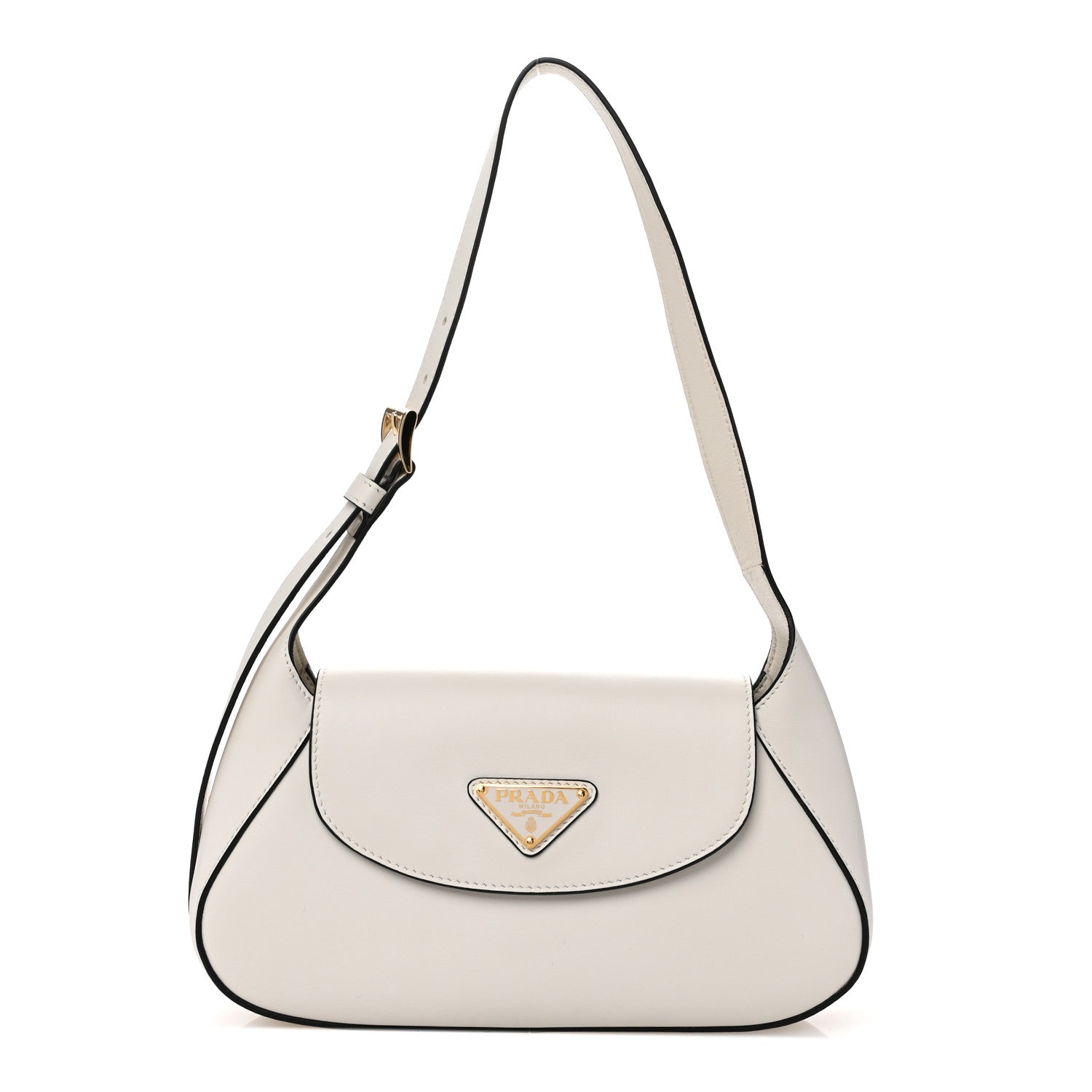 Prada City Calf Flap Shoulder Bag White 1670470 – FASHIONPHILE