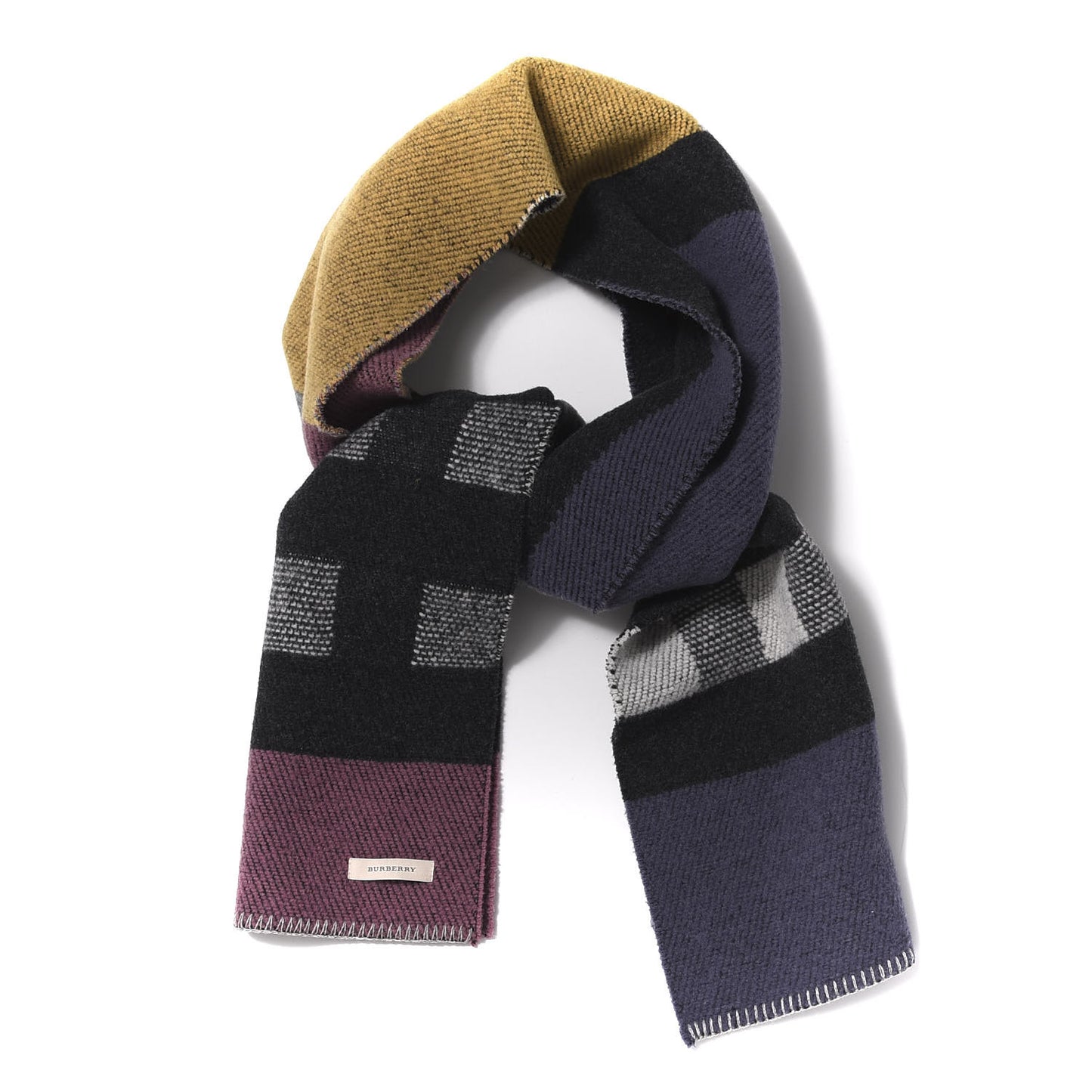 Cashmere Wool Patchwork Check Blanket Scarf Mauve Pink