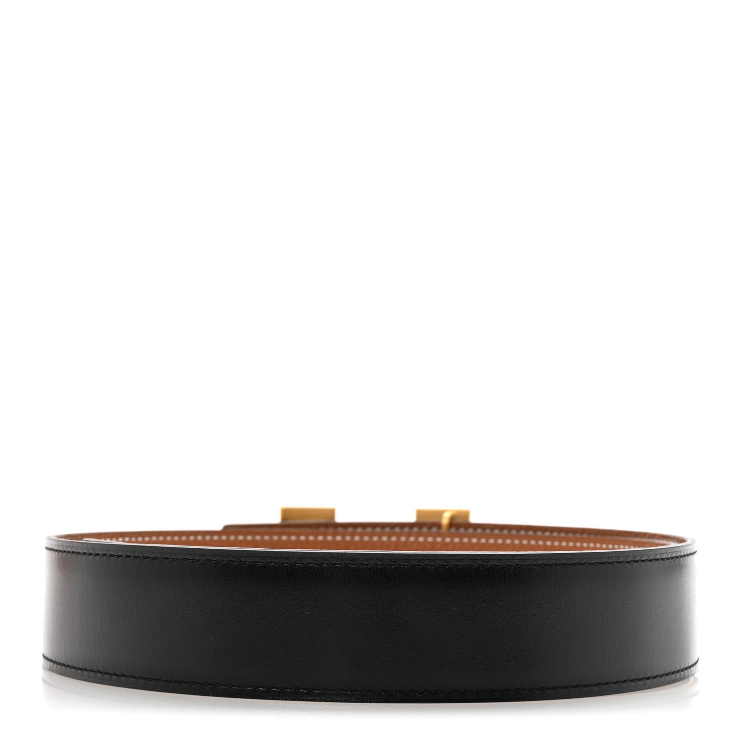 Hermes Box Togo 32mm H Belt 80 Black Gold 2 of 6