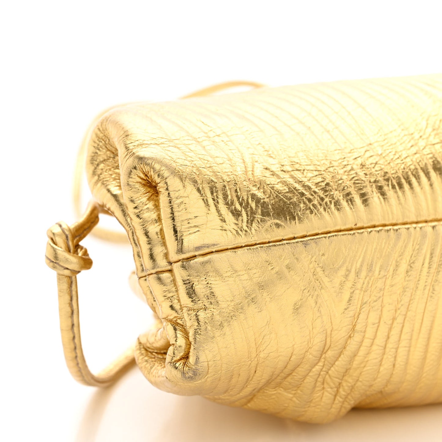 Metallic Bark Calfskin The Mini Pouch Gold
