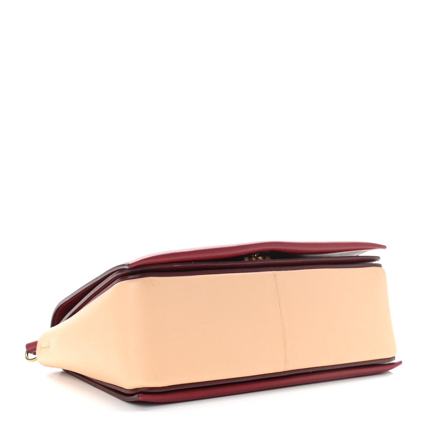 Shiny Smooth Calfskin Medium Frame Shoulder Bag Ruby Nude