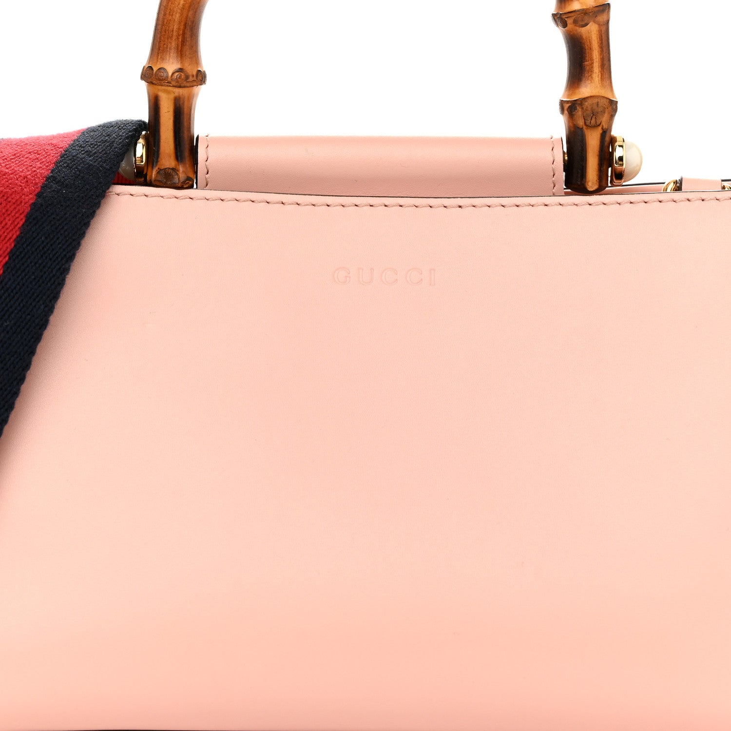Gucci Nappa Bamboo Web Mini Nymphaea Top Handle Bag Perfect Pink Mystic White 8 of 11