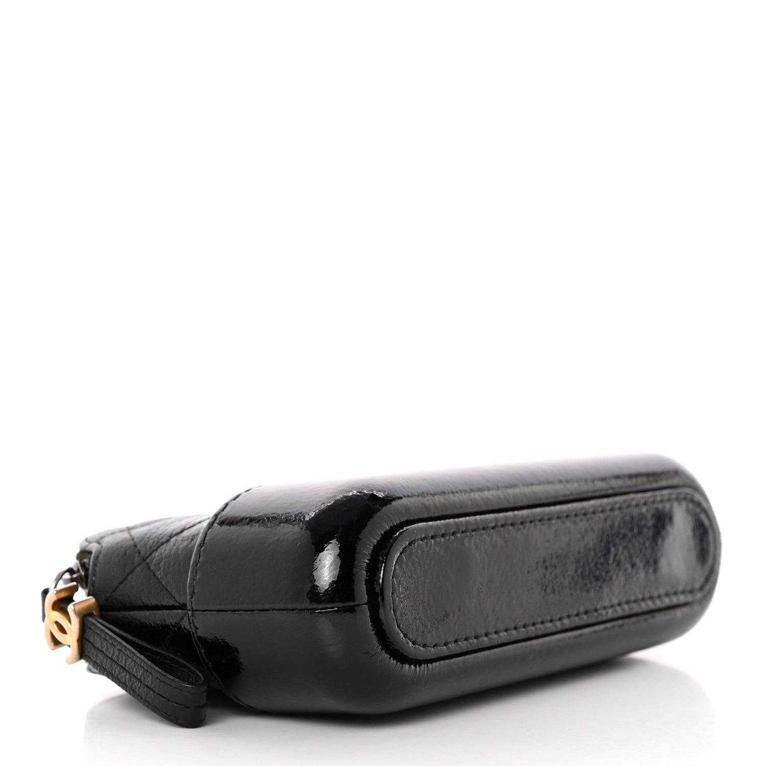 Chanel Patent Goatskin Quilted Small Gabrielle Clutch Black 5 of 11