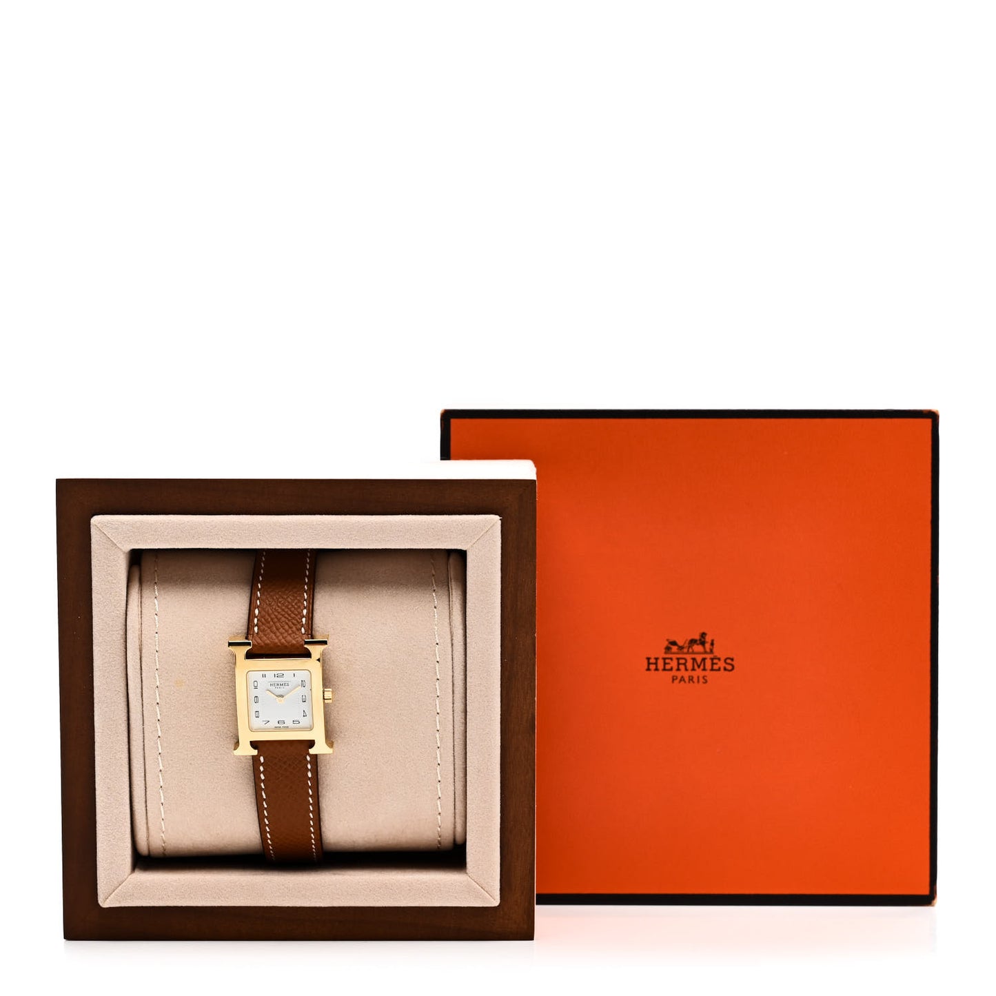 Stainless Steel Epsom 21mm Heure H Hour Quartz Watch Gold